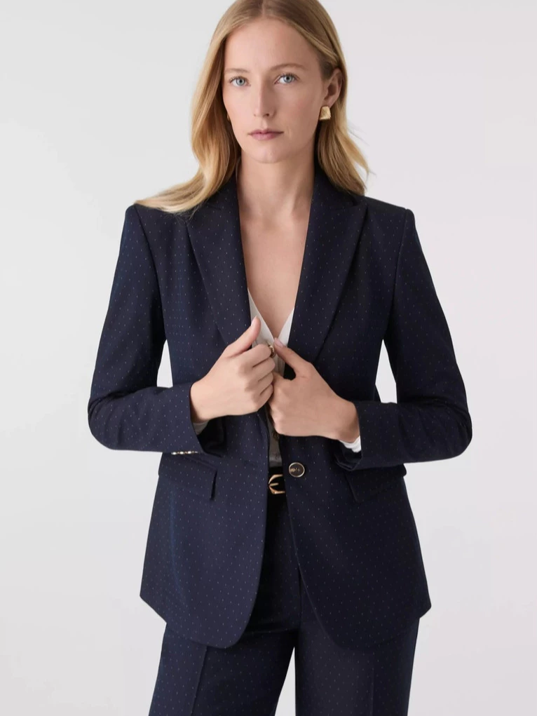 Blazer Casual Semi Formal Wanita AT Dotted Long-Line Blazer - 3083