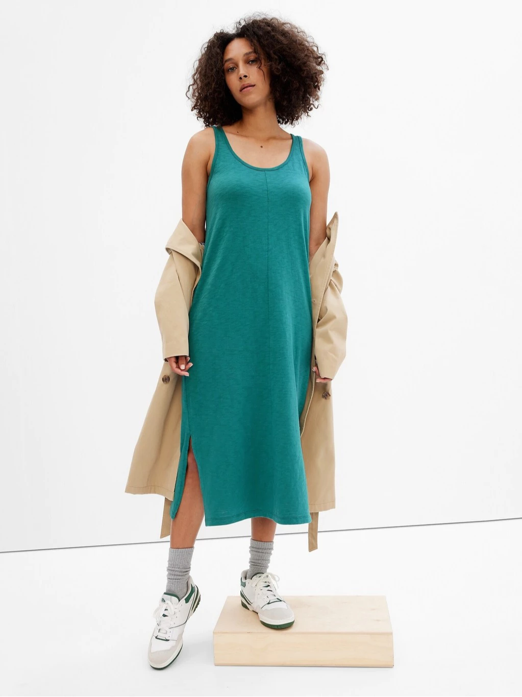 Midi Dress GP Scoopneck Sleeveless - Dress Casual Bahan Katun Adem - 2819