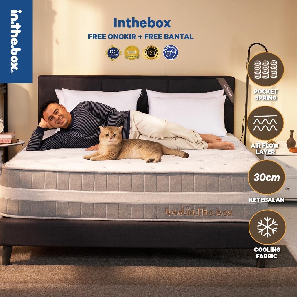 Pilihan Kasur INTHEBOX Pocket Spring - Gratis bantal | Ukuran Kasur 120x200, 160x200, 180x200 | Garansi 10 Tahun