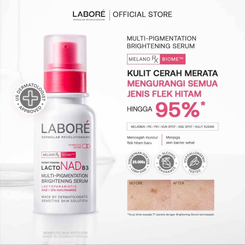 [Creator Picks] NEW! LABORE Multi-Pigmentation Brightening Serum - Serum Brightening Serum Pencerah Wajah Mengatasi Flek Hitam Bekas Jerawat Sun Spot Melasma Mencerahkan Kulit Kusam