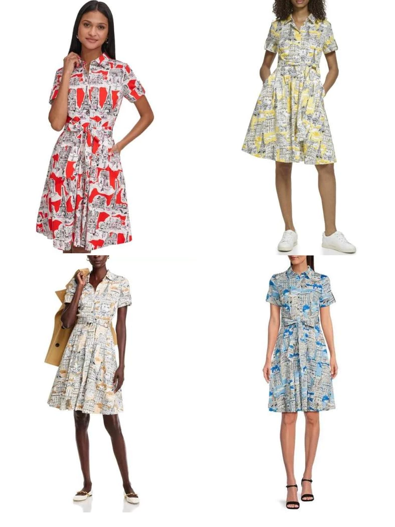 Dress Casual Wanita K*L Paris Women's Printed Shirtdress (No Belt) - 7646