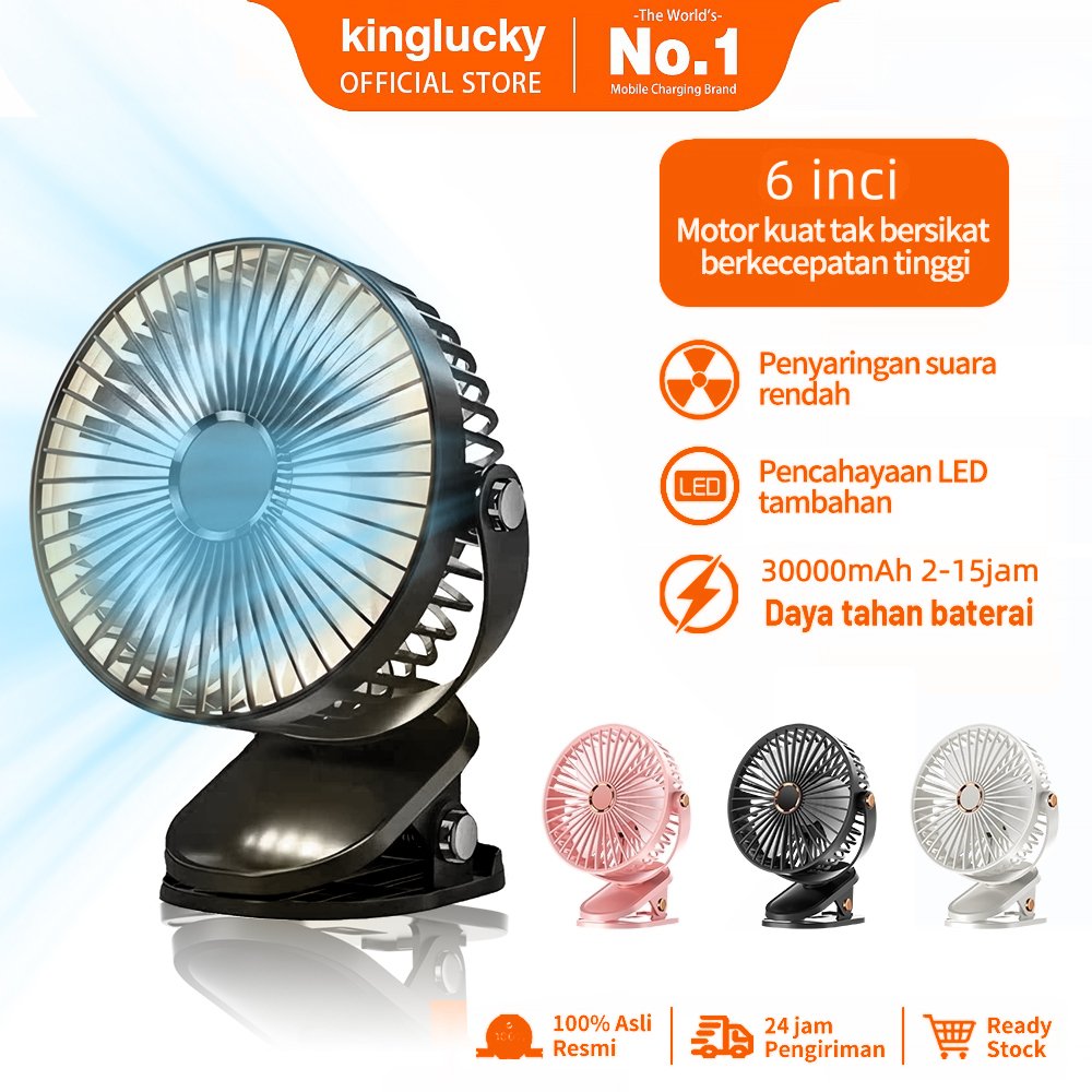 Kinglucky Kipas Angin Portable Mini Jepit Meja Usb Mini Fan Aromaterapi kipas angin portable LED Display Kipas Portabel Umur Panjang
