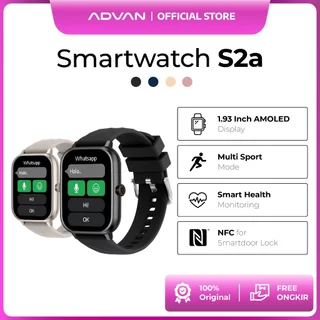 [BISA BALAS WA] ADVAN S2a Smartwatch | AMOLED 1.93” | NFC Door Access | Bluetooth Call | IP68 | 7 Hari Baterai | Strava Fitness Watch | Garansi 1 Tahun
