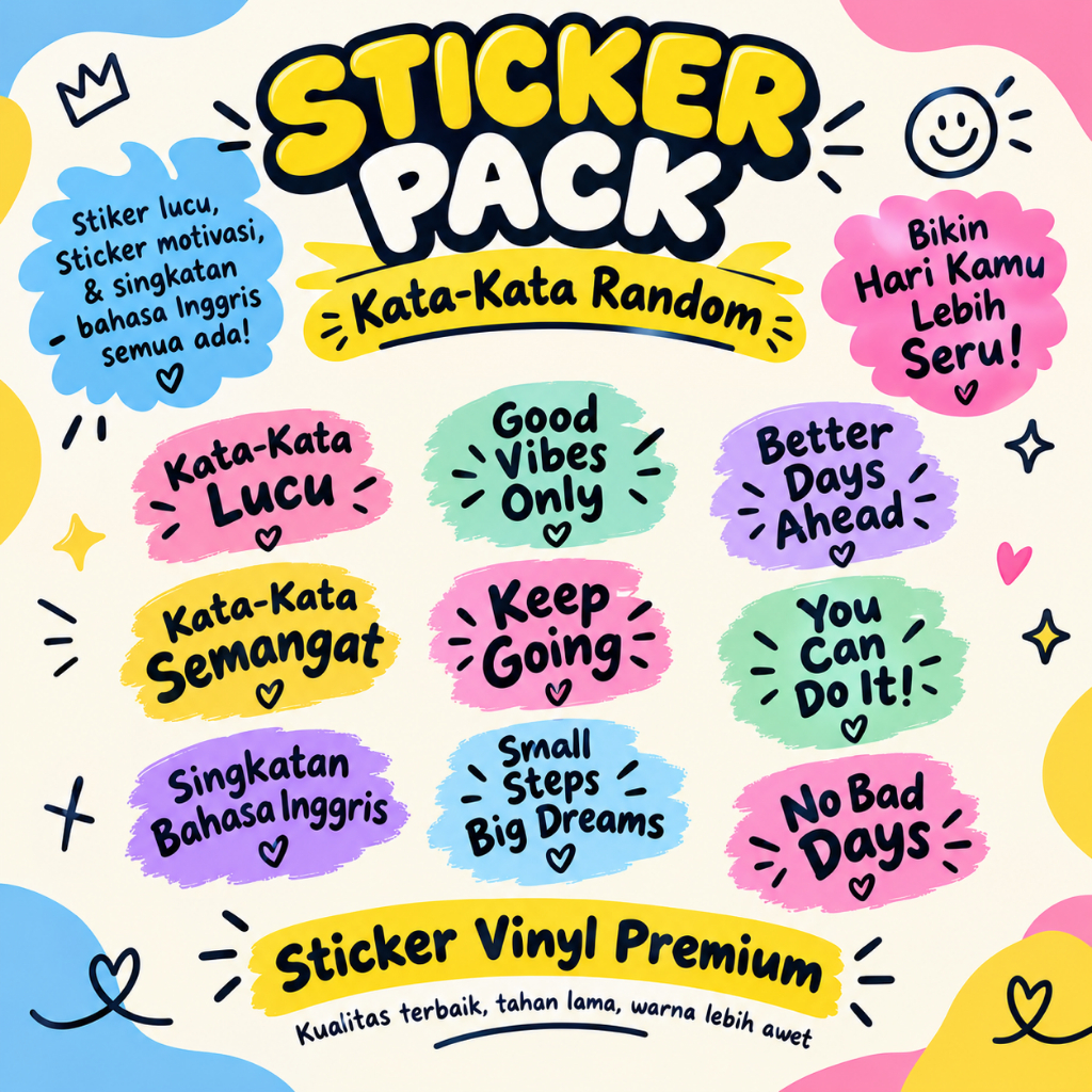 Jual STICKER PACK COLLECTION KATA2 RANDOM LUCU | Shopee Indonesia