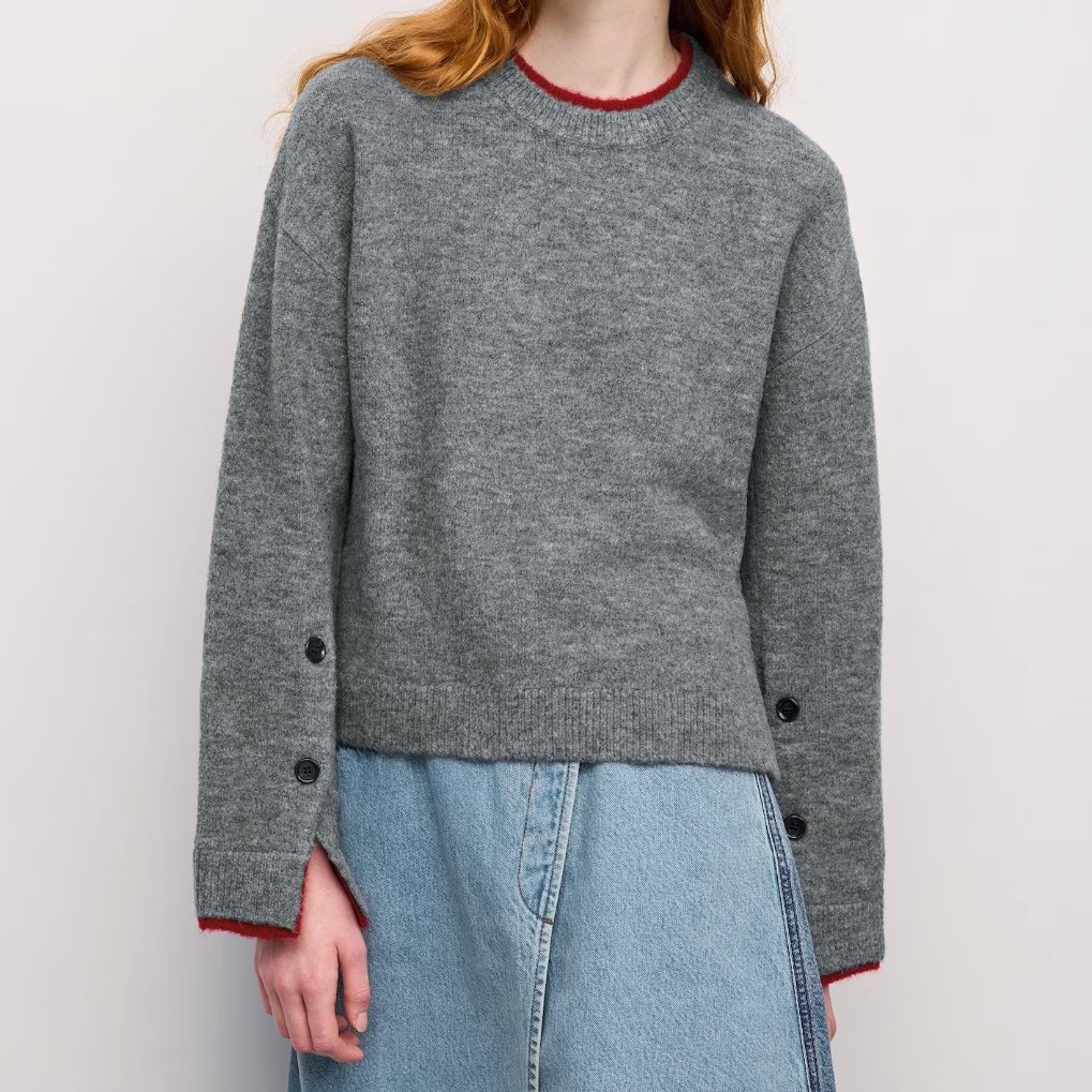Jual Women Puffy Touch Knit Color Combination Sweater by rokh GU ...