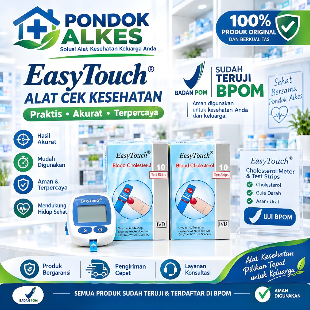Jual Refill Easy Touch Kolesterol 10 Pcs/box new produk mudah cepat dan ...