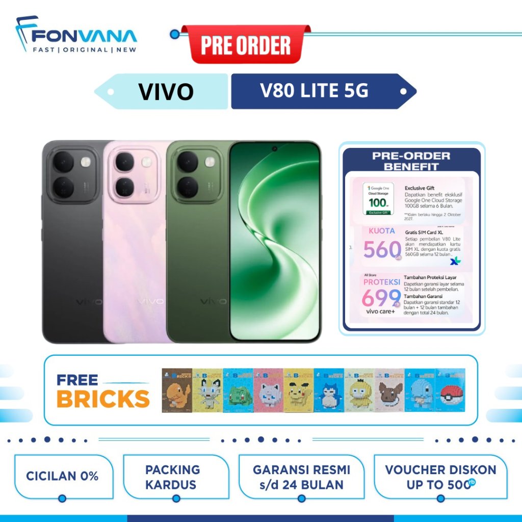 Jual VIVO V80 LITE 5G 6/128GB 6/256GB OriginOS 6 Dimensity 7300e 10000 ...