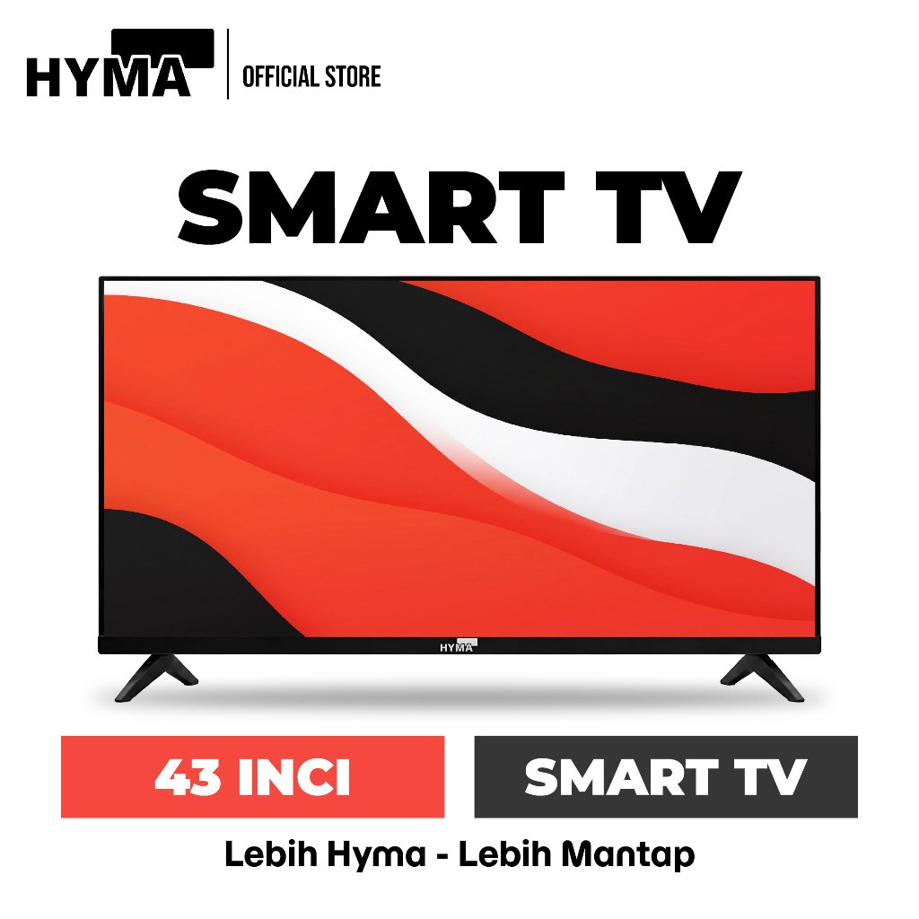 HYMA Smart TV 43 Inch Android | Youtube & Netflix Layar Jernih Full HD 1920 x 1080 | HD Audio | Smart WiFi