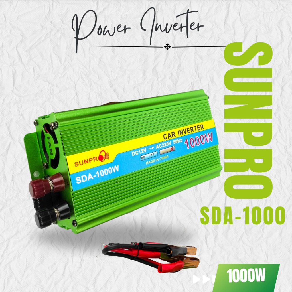 Jual Power Inverter Sunpro 1000Watt Pengubah daya DC 12V menjadi AV ...