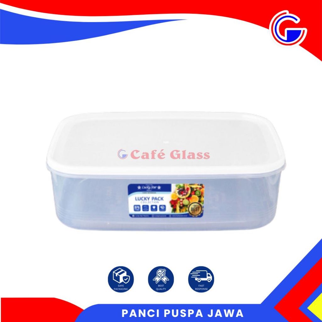 Lucky Star Lucky Pack 2.7L - Wadah Kotak Makan Bening - Toples Plastik Kedap Udara Food Container Serbaguna 2477
