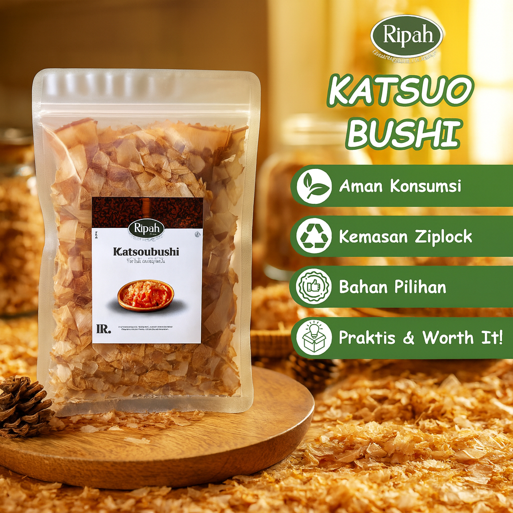 Jual Katsuobushi | Bonito Flakes | Cakalang Serut Halal 15 Gram | Ripah ...