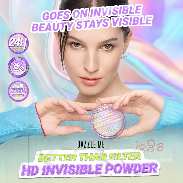 Dazzle Me Bedak Tabur HD Invisible untuk Kontrol Minyak dan Tahan Lama