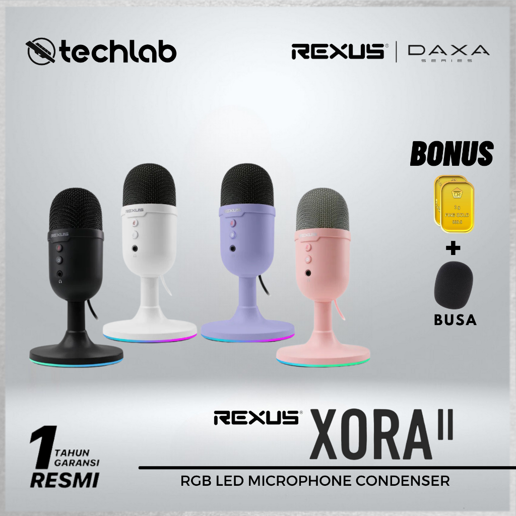 Jual Rexus XORA II / Xora 2 Microphone Condenser with RGB LED / Mic ...