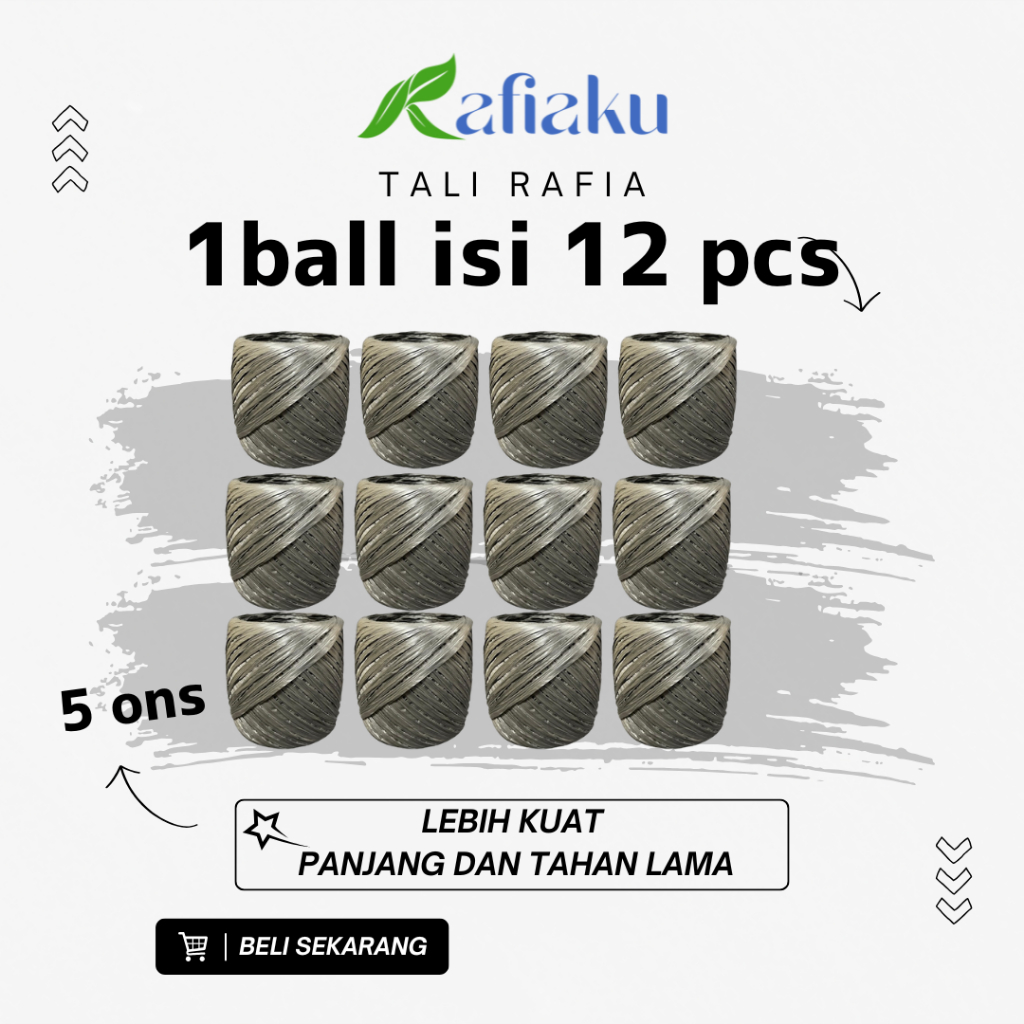 Jual Rafiaku - Tali Rafia 1 ball isi 12 ukuran 5 ons kuat, tidak mudah ...
