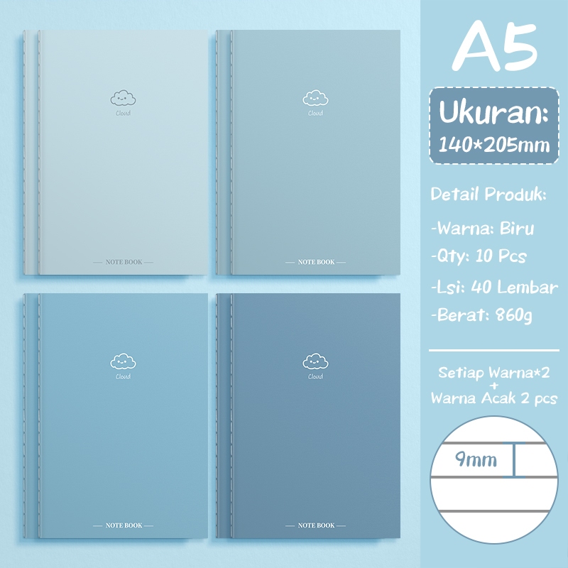 Jual [READY] Aimilo 10pcs Notebook A5 Buku Diary Aesthetic 40 Lembar ...