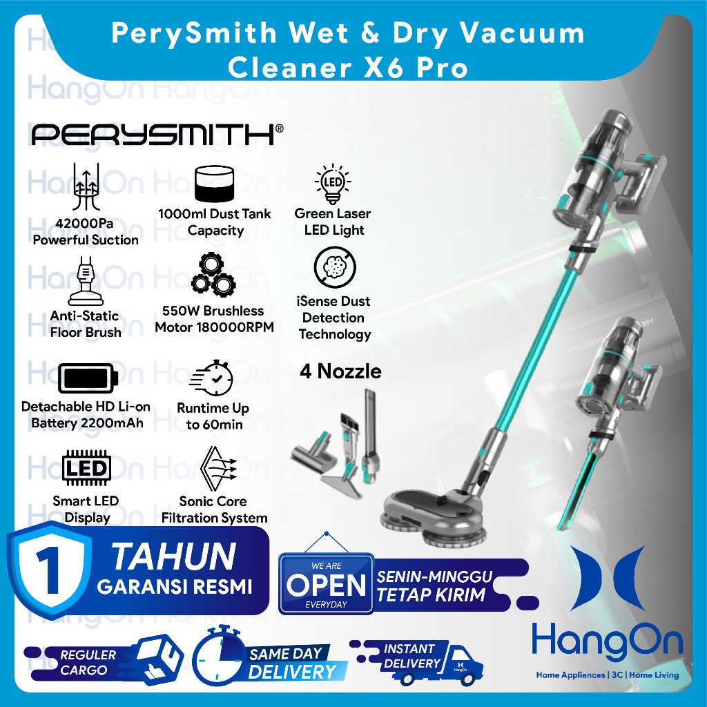 Jual PerySmith X6 Pro Cordless Wet & Dry Vacuum Cleaner Anti Dust Mite ...