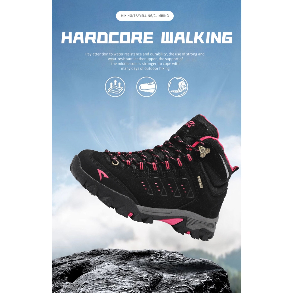 Jual Sepatu Gunung Hiking Wanita Semi Boots SNTA 616 622 611 613 Black ...