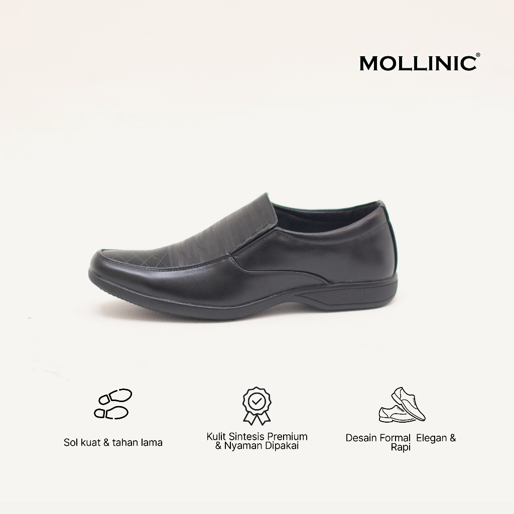 Jual MOLLINIC - Sepatu Timothy Pantofel Pria Kantor Formal Shoes Slip ...