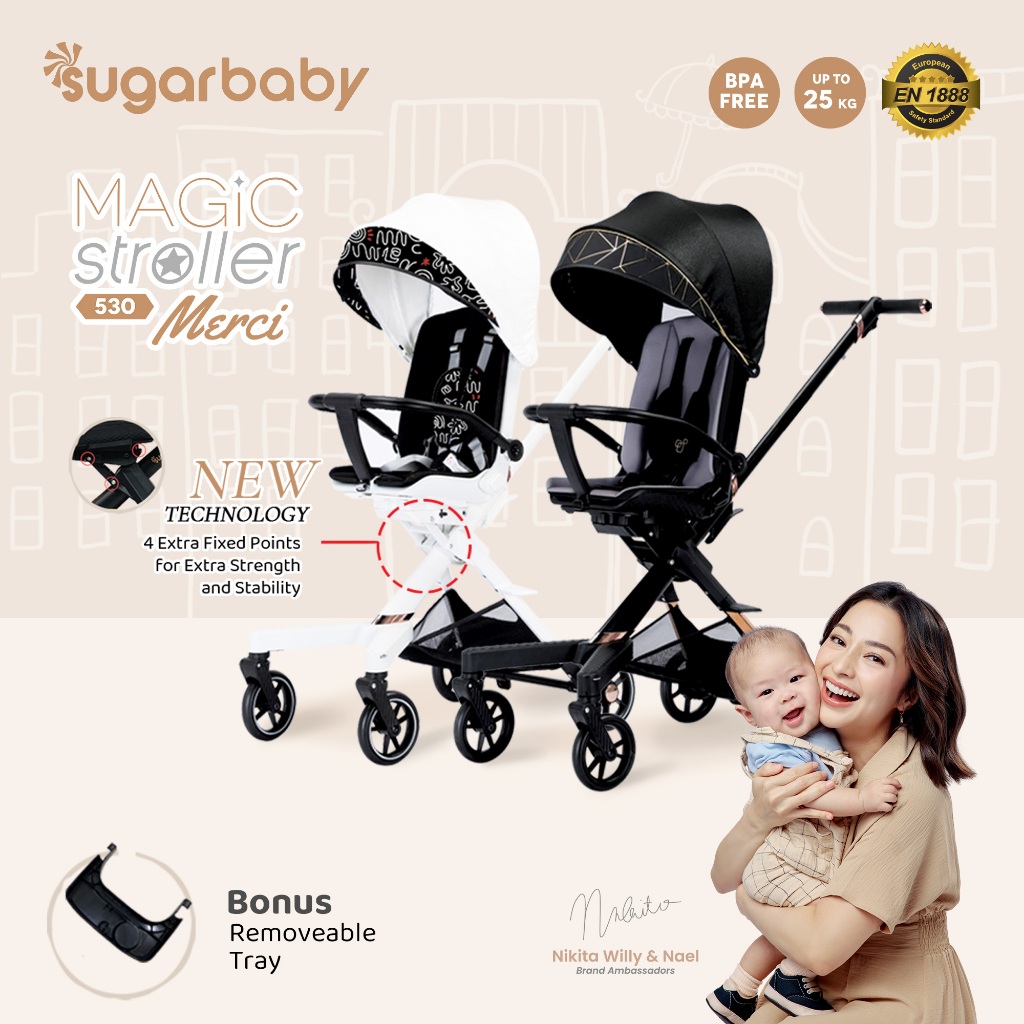 Jual Sugarbaby Magic Stroller 530 Merci Kereta Dorong Bayi/Stroller ...