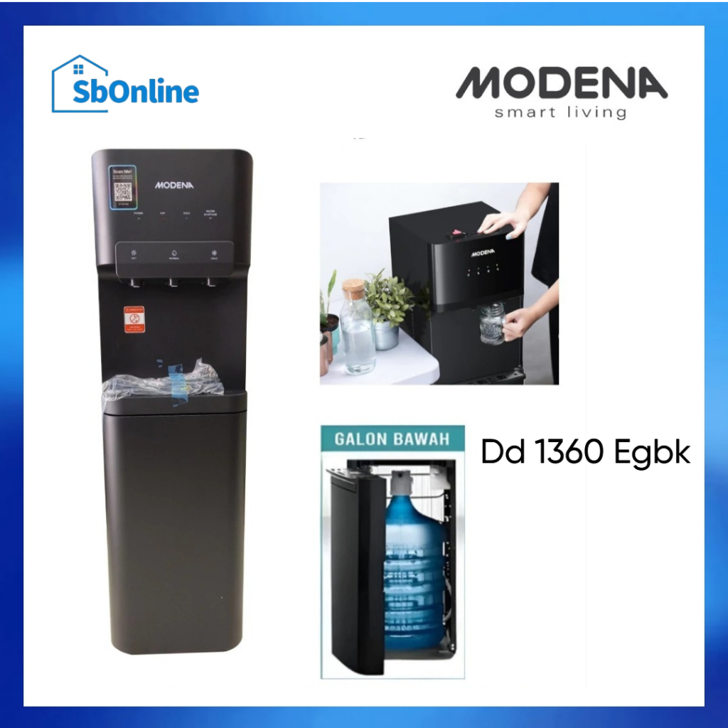 Jual MODENA DD 1360 EGBK Water Dispenser Bottom Load 3Kran - Non ...