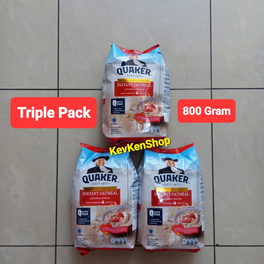 Jual Quaker Oat Instant Oatmeal Sereal 800gram Exp OKTOBER 2026 Merah ...