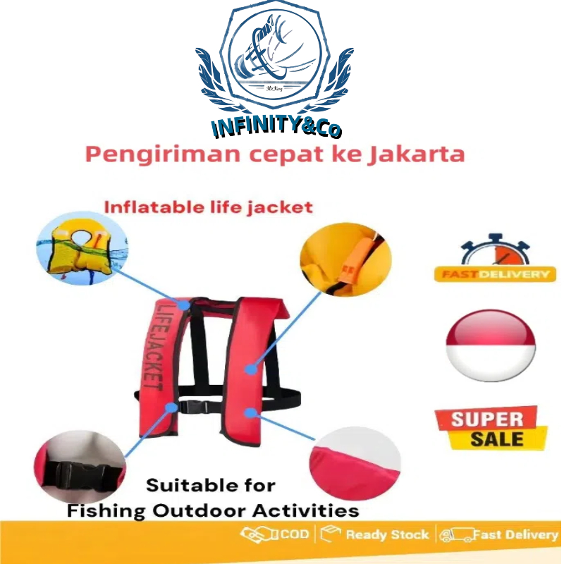 Jual Automatic inflatable life jacket professional portable adult life ...