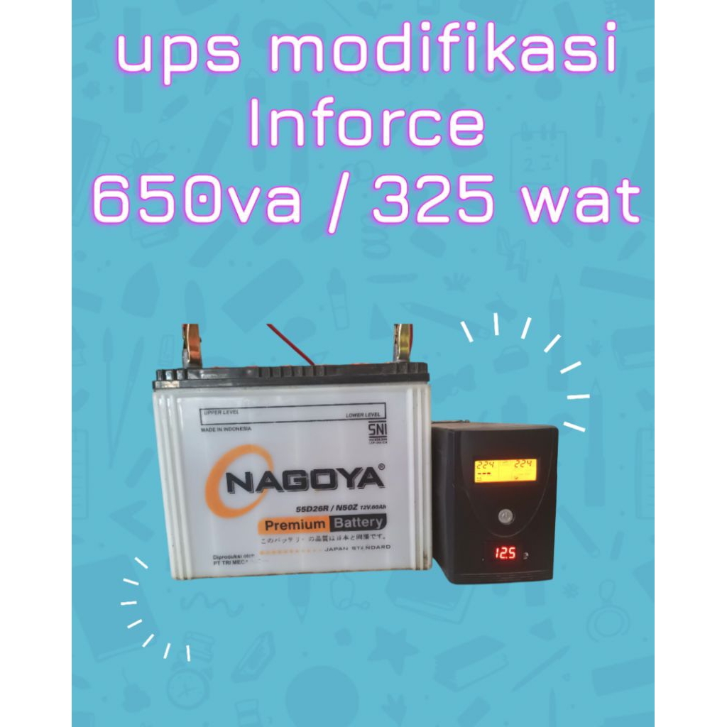 Jual ups modifikasi baterai external inforce 650va 325wat | Shopee ...