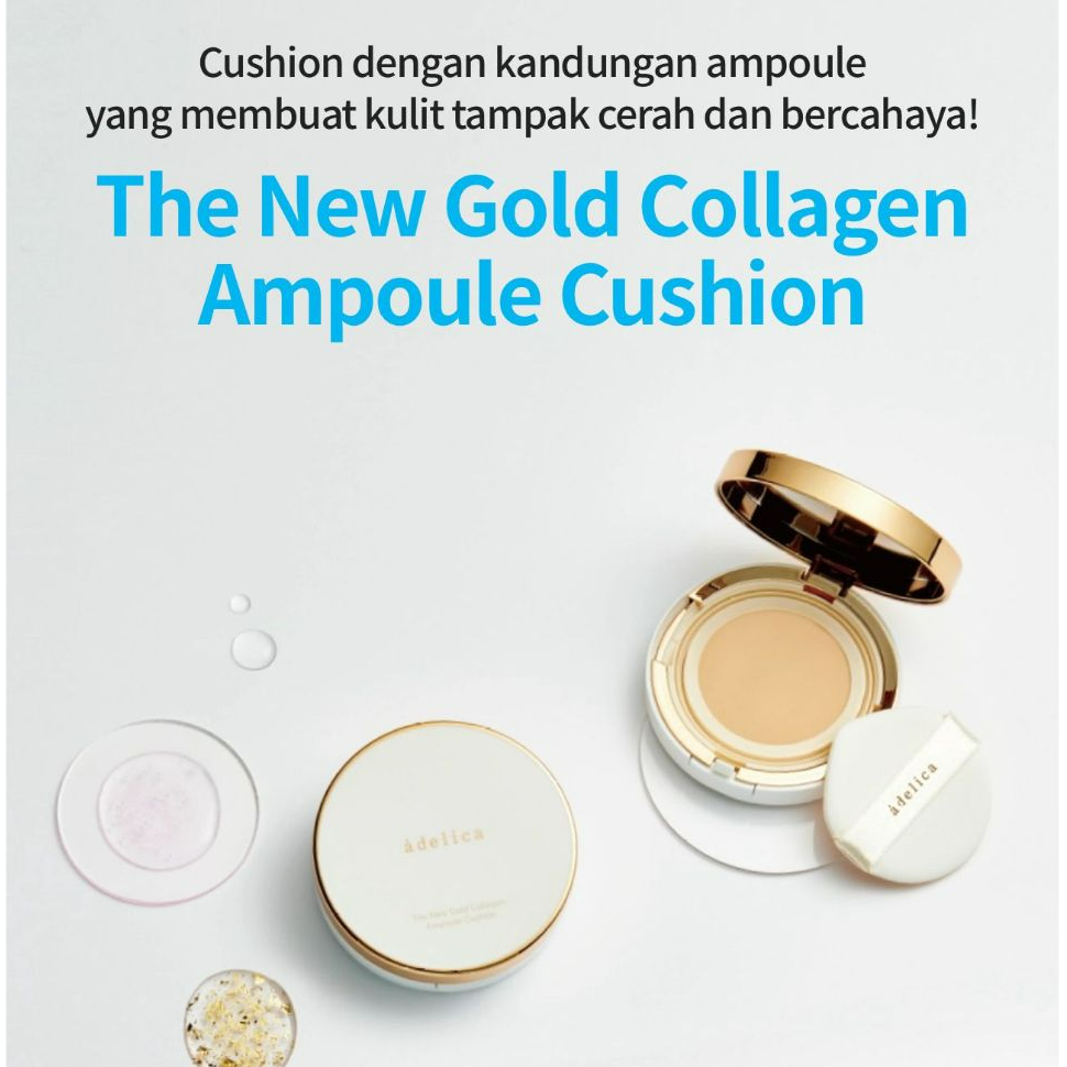 Jual Adelica The New Gold Collagen Ampoule Cushion SPF 40 / PA++