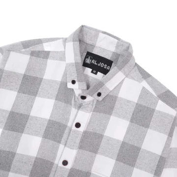 ALJOSA Kemeja Flanel Pria Lengan Panjang Hem Flannel Baju Cowok Motif Kotak Premium