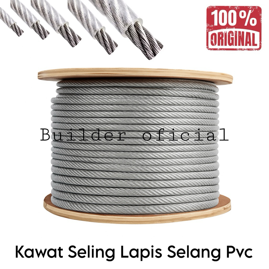 Jual Tali Kawat Seling Baja Lapis Selang / PVC 8mm 10mm 12mm Kawat ...
