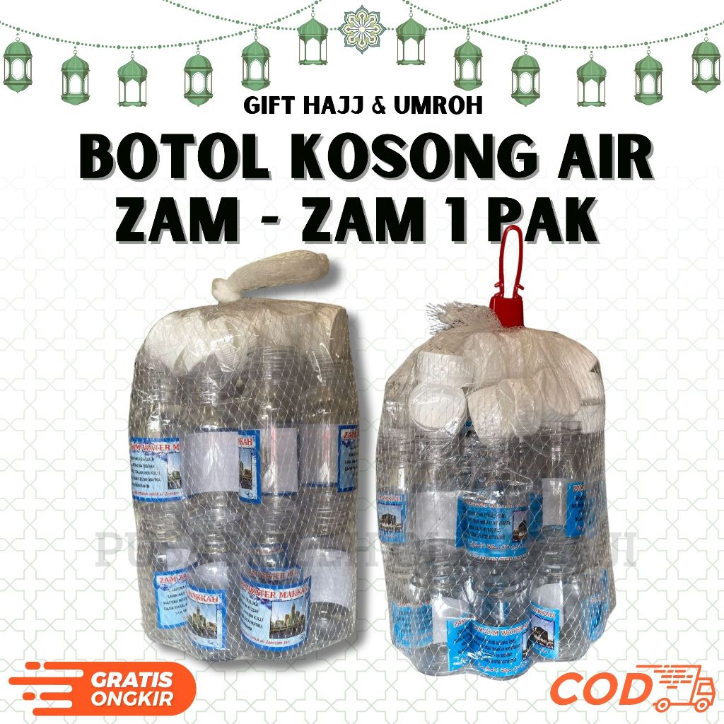 Jual BOTOL KOSONG AIR ZAMZAM UKURAN 80 ML DAN 40 ML 1 PAK KEMASAN KECIL ...