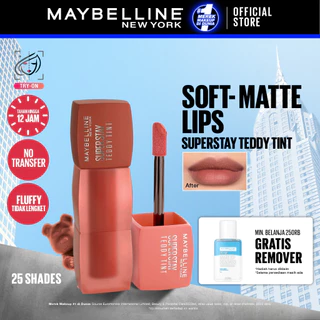 Maybelline Superstay Teddy Tint 5 mL -  Teddy Soft Matte Tahan 12 Jam Lipstick Lipcream Lipstik Perfect Lip Tint