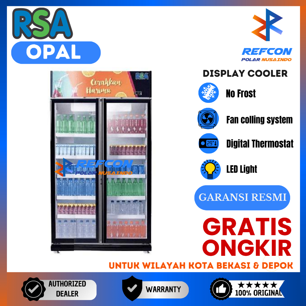 Jual Showcase Chiller / Cooler 2 Pintu RSA OPAL | Shopee Indonesia