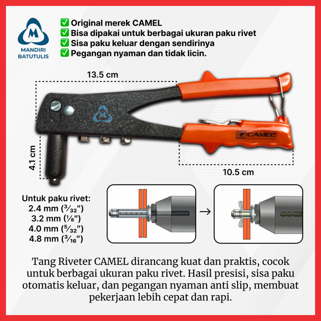 Jual Tang Rivet - Hand Rivet - Tembakan Paku Ripet CAMEL | Shopee Indonesia
