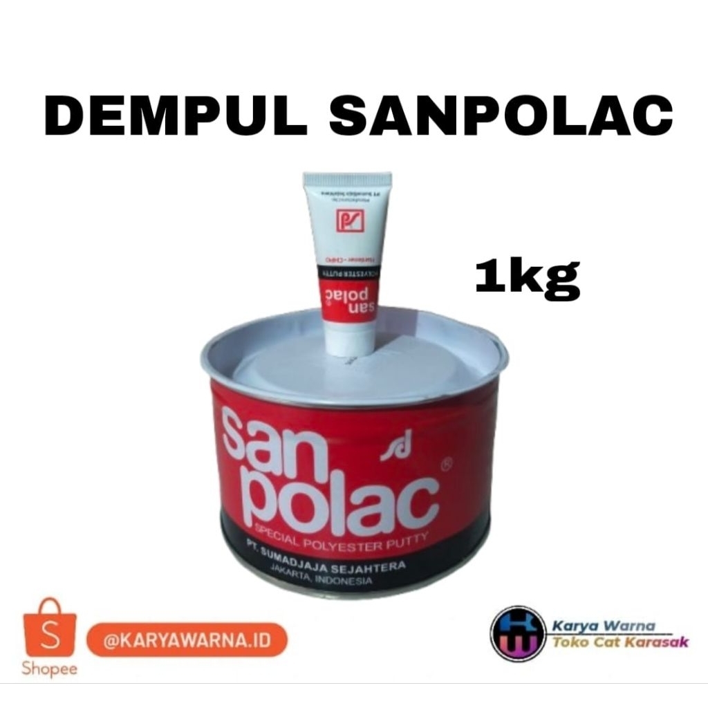 Jual Dempul Sanpolac 1kg Motor/Mobil/Besi/Kayu | Shopee Indonesia