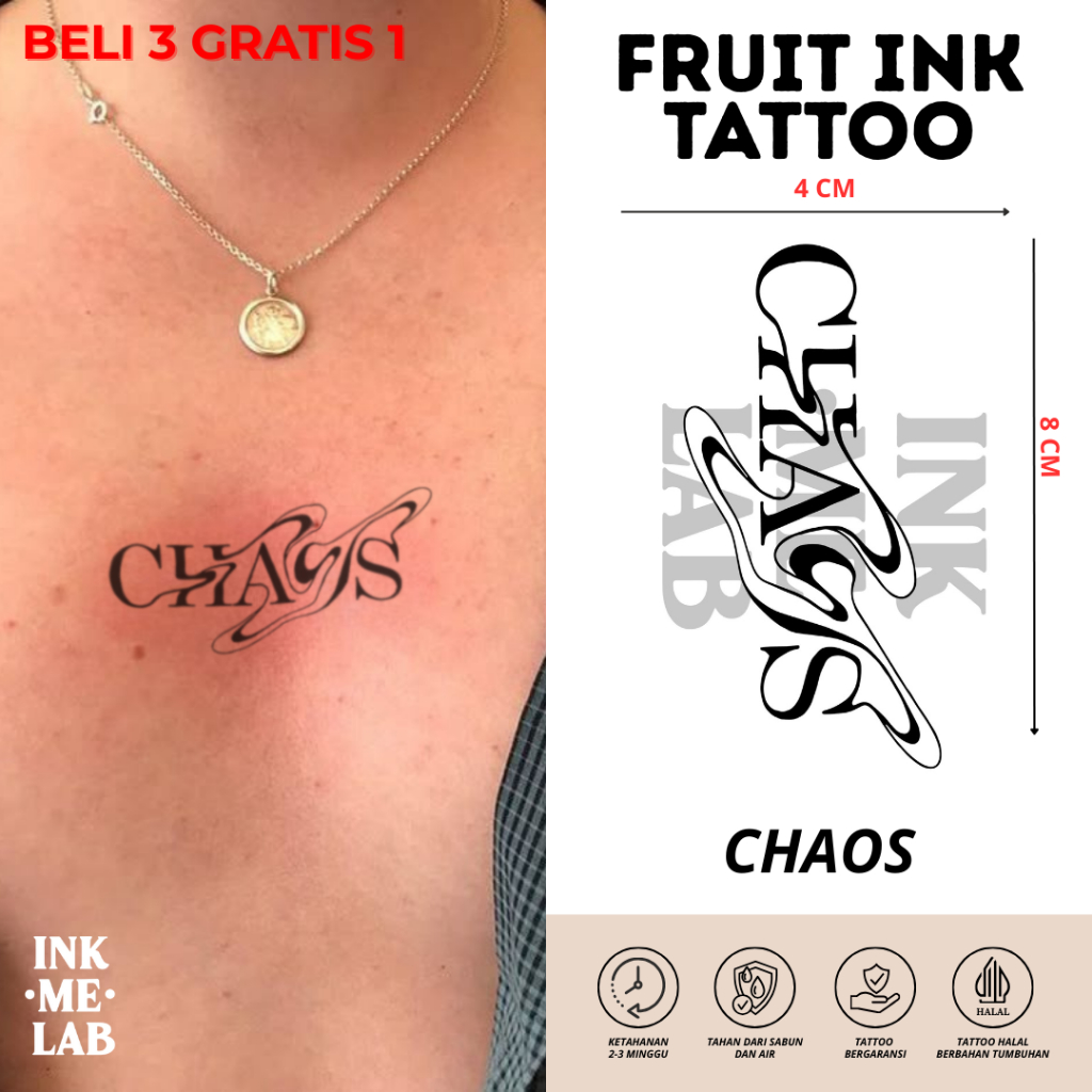 Jual INKMELAB - Chaos Fruit Ink Temporary Tattoo 4X8CM - Tato Temporer ...
