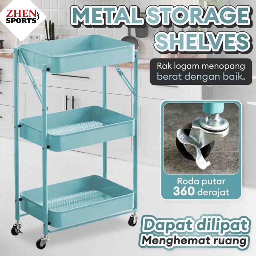 Jual ZHEN SPORT Rak Susun Besi Black White Metal Storage Bertingkat ...