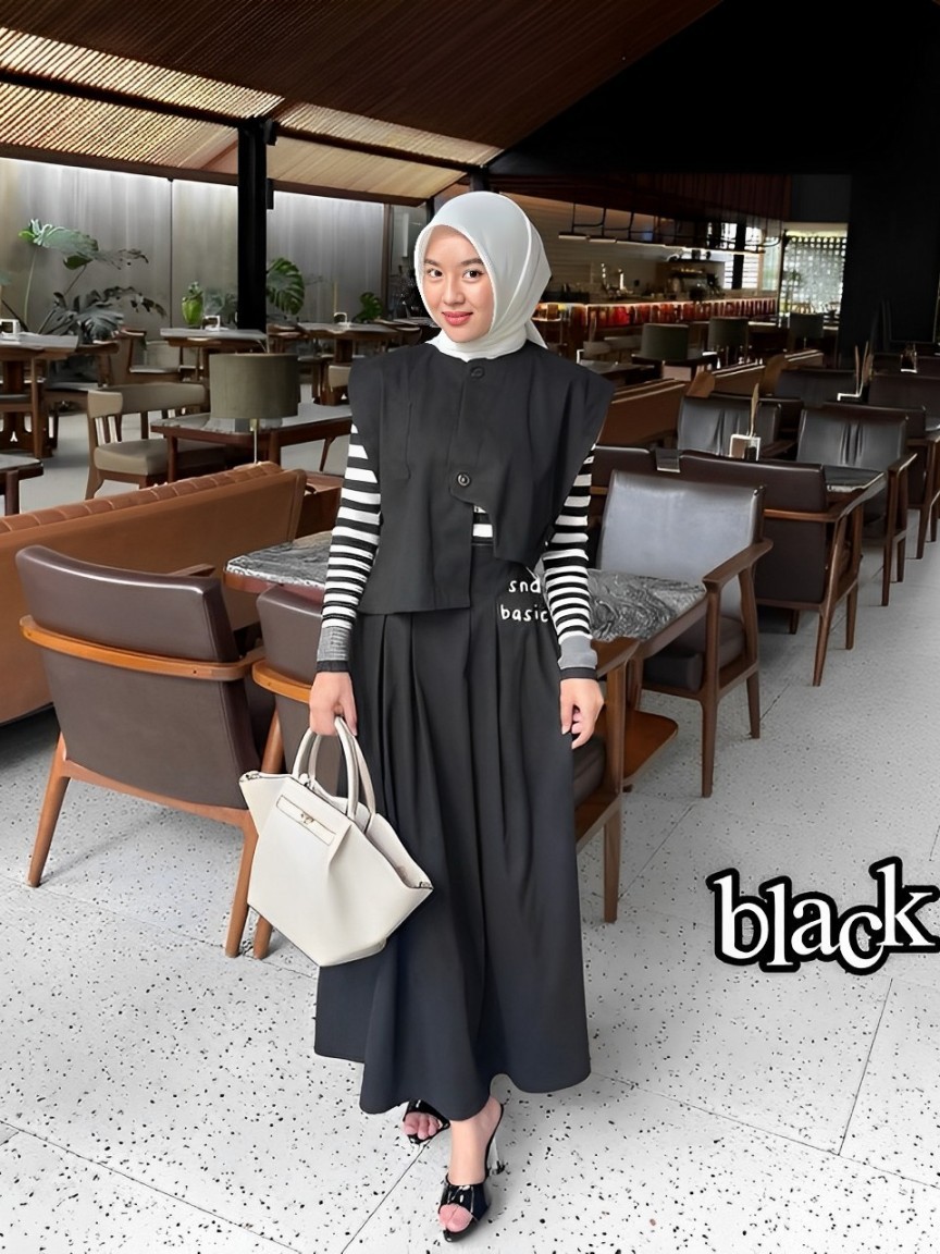 Jual One Set Korean Style Hyeri Set Vest Plus Rok Bahan Pololinen ...