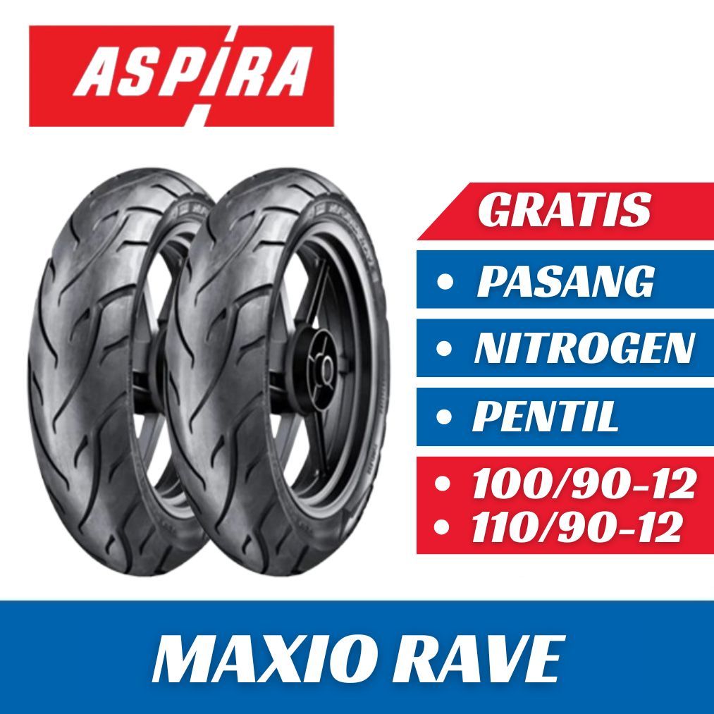 Jual Paket Ban Motor ASPIRA MAXIO RAVE 100/90-12 & 110/90-12 Tubeless ...