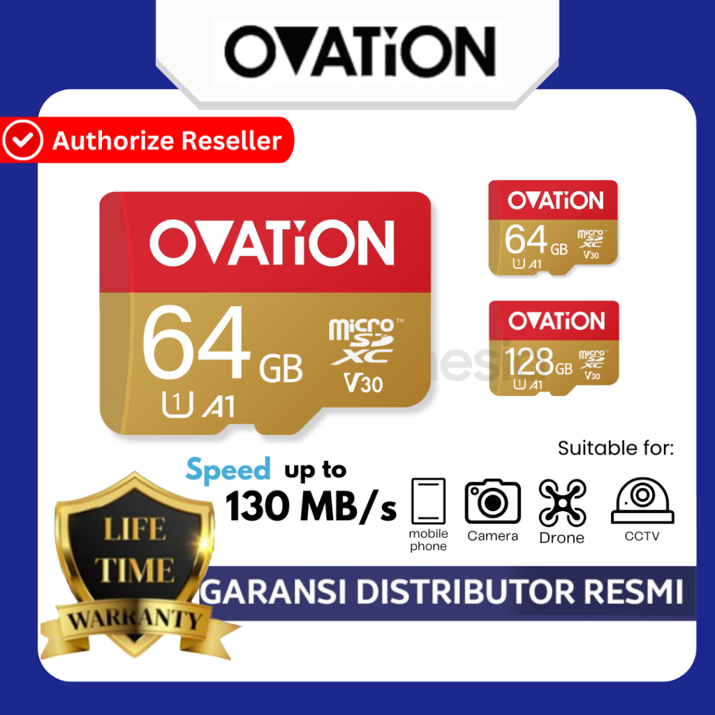 Jual OVATION Micro SD 64GB / 128GB Memory Card Extreme Microsd U1 A1 ...