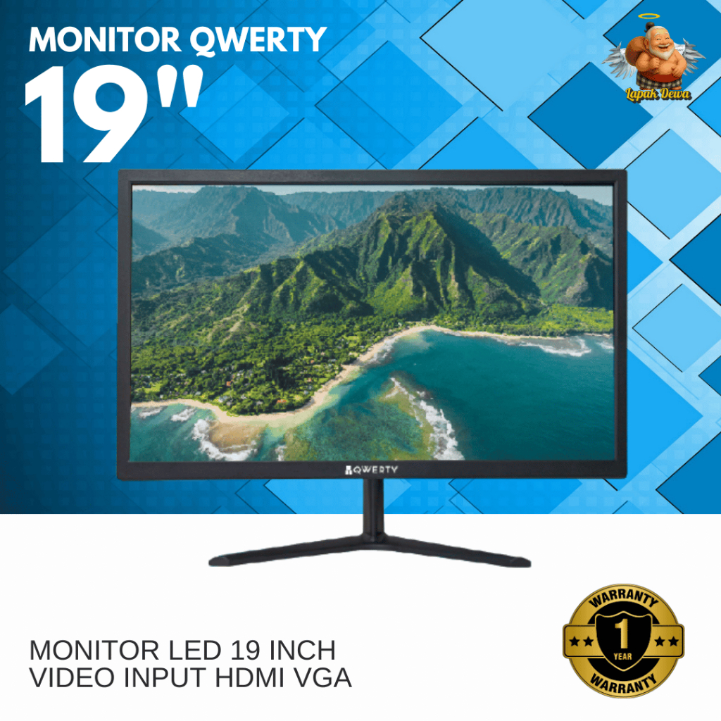 Jual Monitor Qwerty 19 Inch HD HDMI VGA 75hz QM-190VH Garansi 1th ...