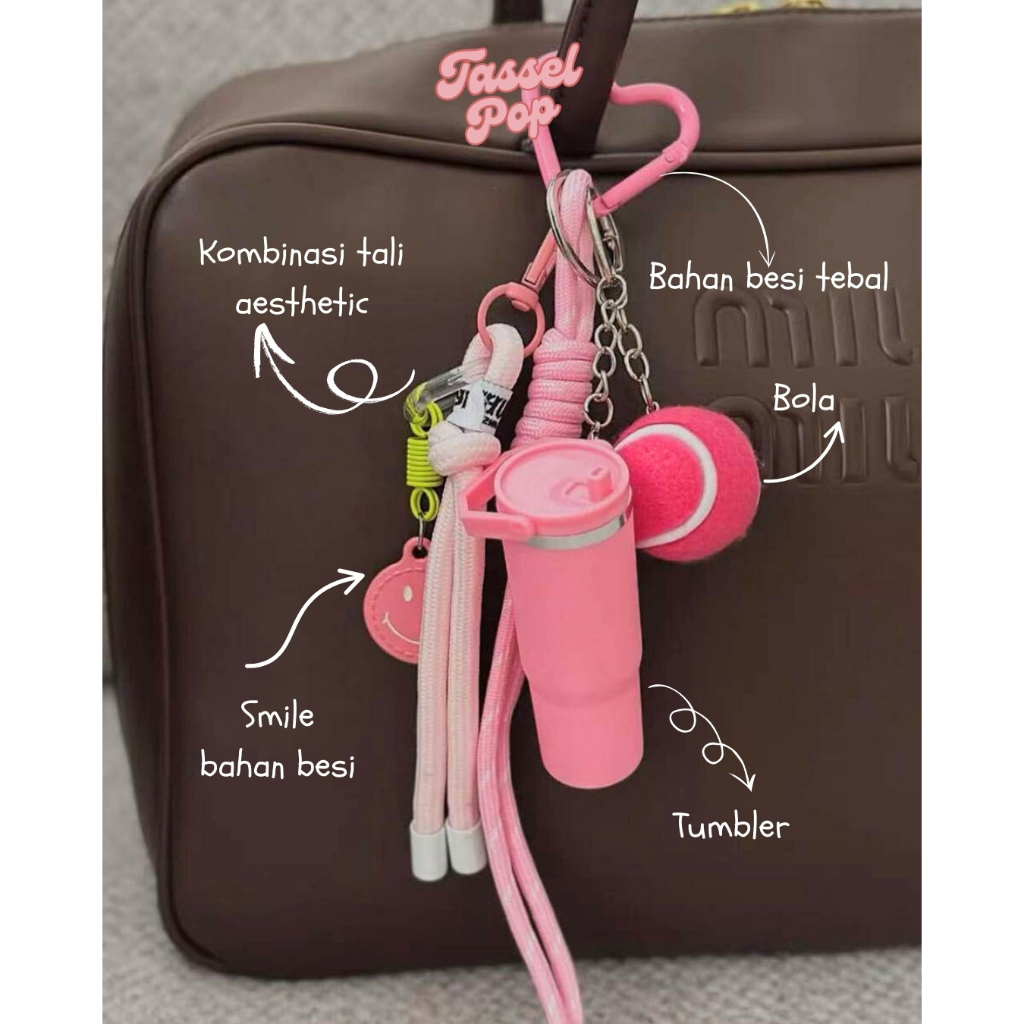 Tassel Pop Bag Charm Bag Pendant Hiasan Aksesoris Gantungan Tas Premium  Unik Elegan Hadiah Unik
