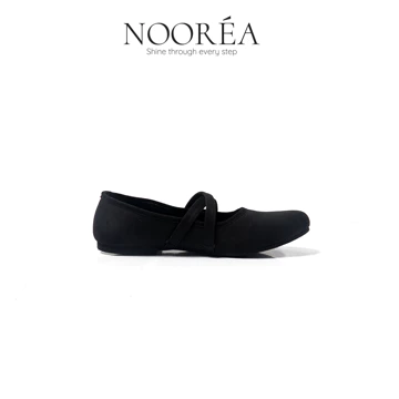 NOOREA Sepatu Wanita Lilianne Black Flatshoes Wanita Sepatu Balet Sepatu Casual Wanita Suede