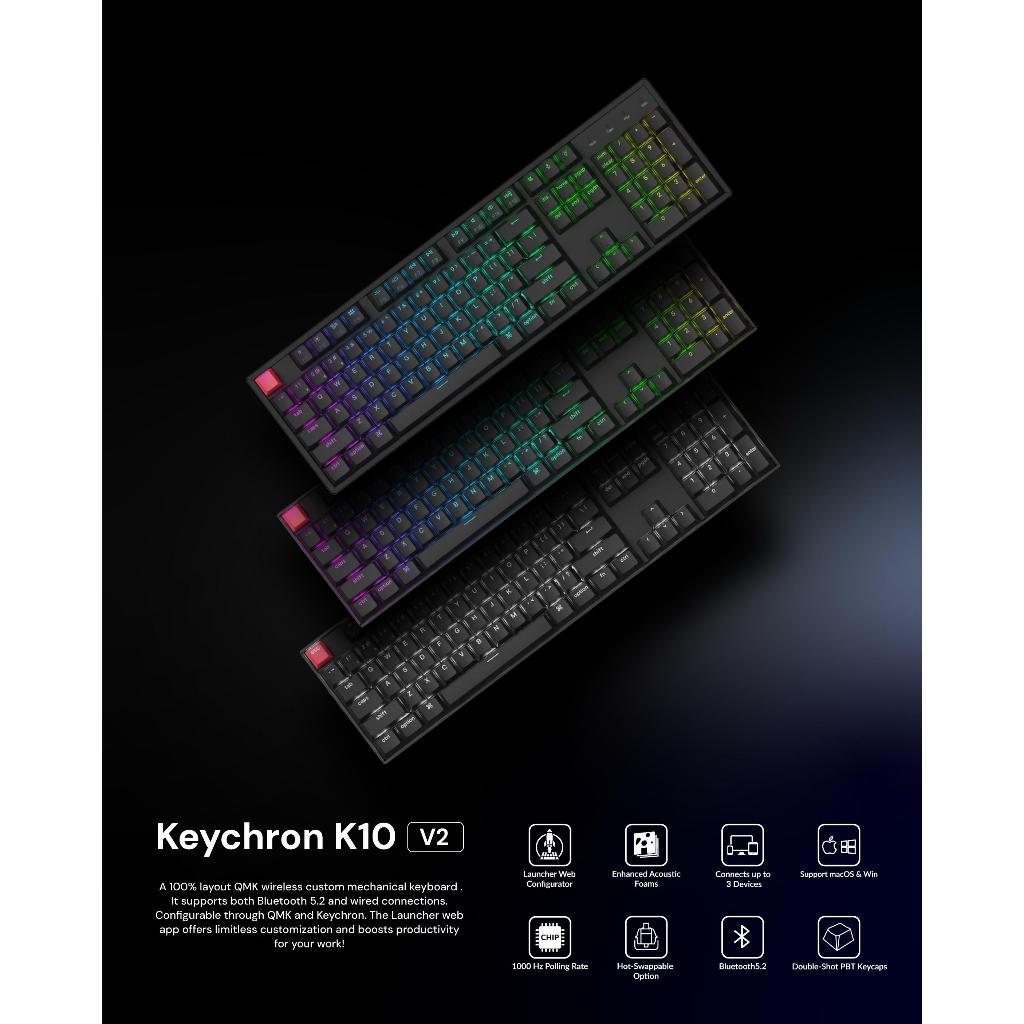 Jual Keychron K10 Version 2 QMK Full Size 100% Layout Hot-Swappable RGB ...