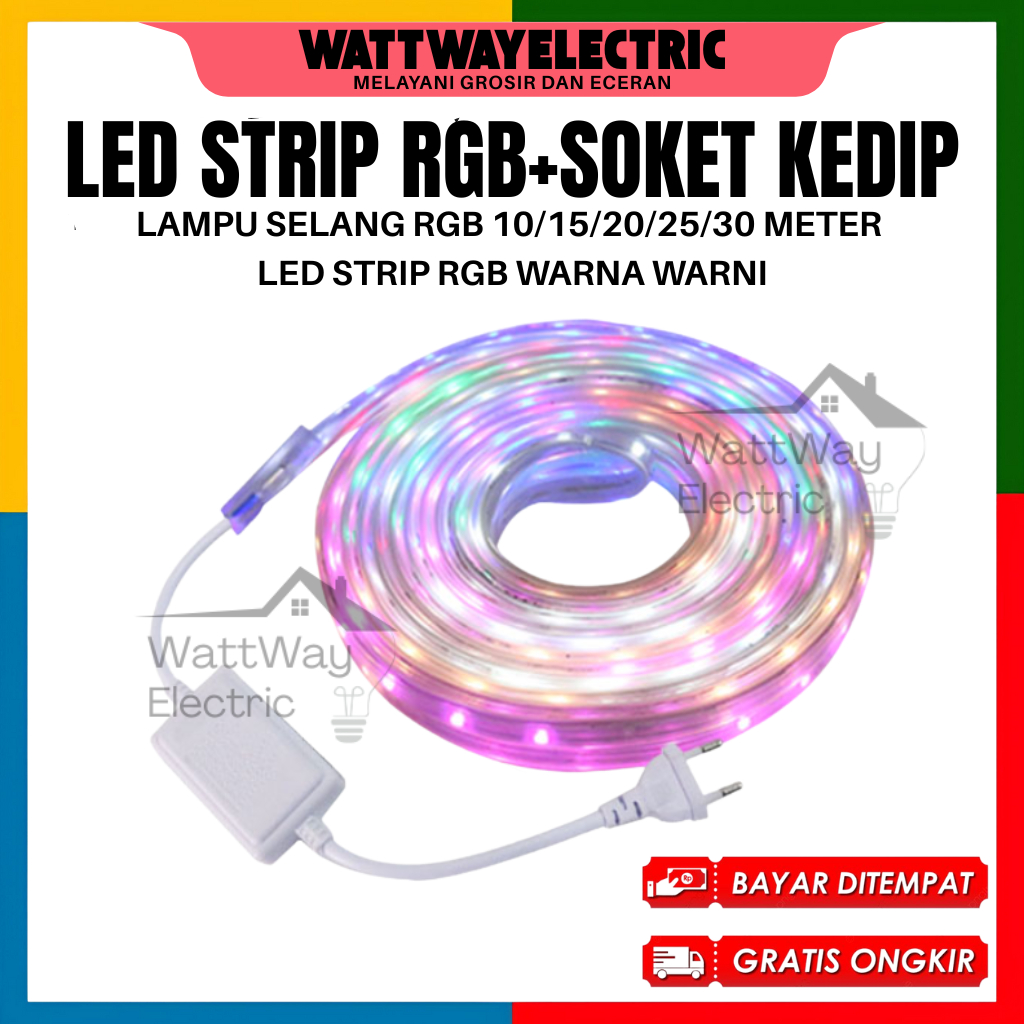 Jual (COD)Lampu Led Hias Strip RGB 10/15/20/25/30 Meter LAMPU SELANG ...