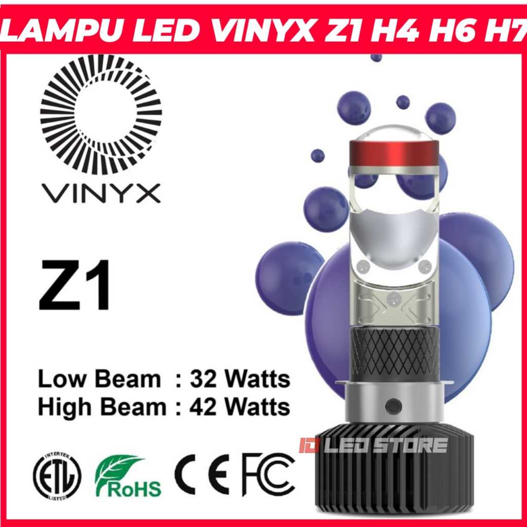 Jual Vinyx Z1 LED Headlight H6 H4 H7 6000K Lampu Led Utama H6 H7 H4 Z1 ...