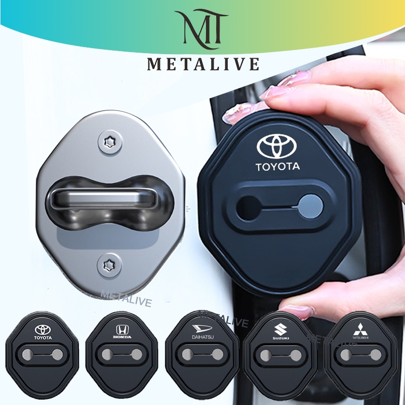 METALIVE NEW 4Pcs Car Door Lock Cover Bantalan Anti Karat Peredam  Pintu Mobil Silikon Silent Door Mobil Universal