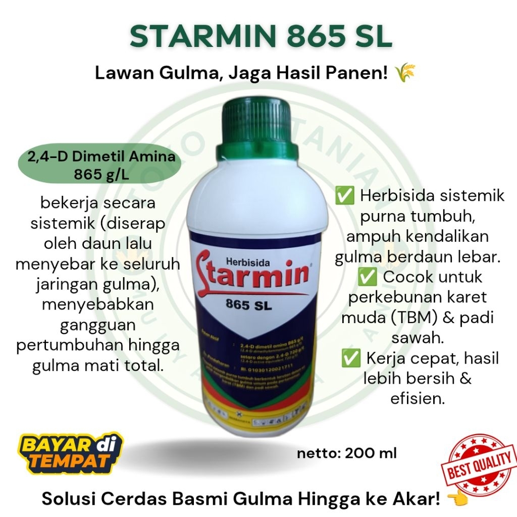 Jual STARMIN 855 SL 2,4 DIMETIL AMINA original 200 mili PEMBASMI RUMPUT ...