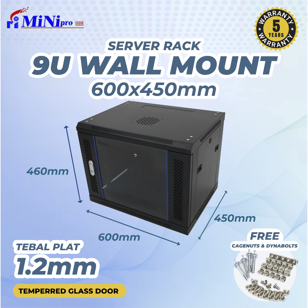 Jual Minipro Rack Server 9U 600x450mm Wall Mount Rack | Shopee Indonesia