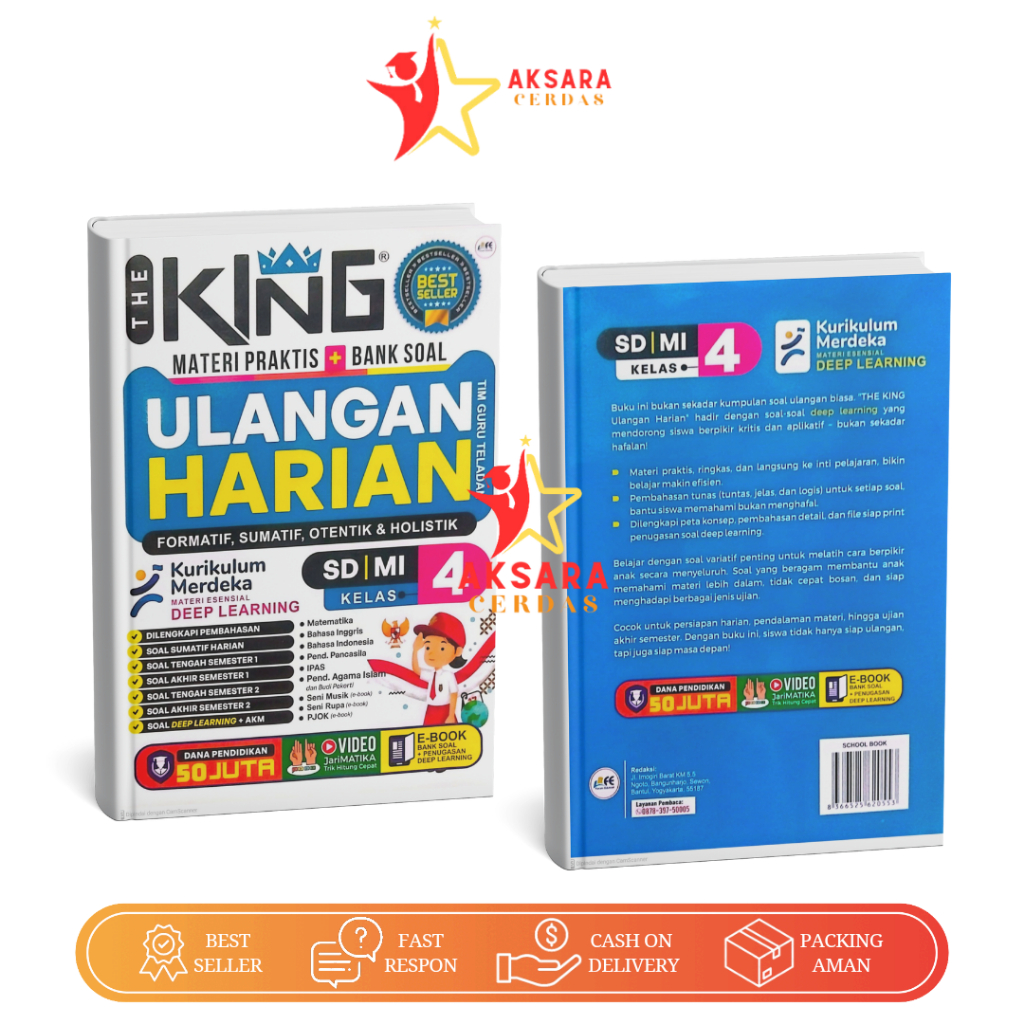 Jual Buku The King Ulangan Harian Kelas 4 SD MI Kurikulum Merdeka Deep ...